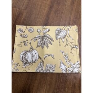 Fall Placemats  With Pumpkins Very Nice Quality 6 Yellow And‎ Gray